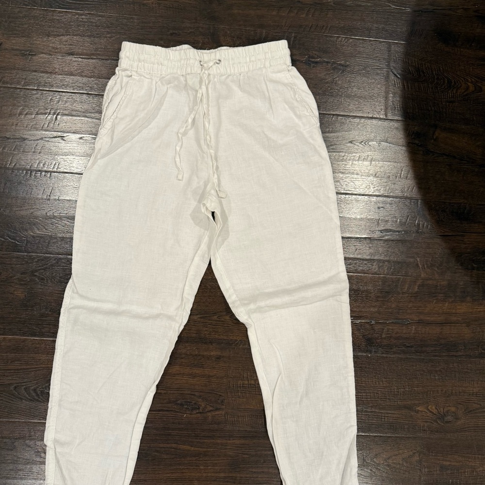 H&M White Linen Drawstring Pants - Picture 3 of 3